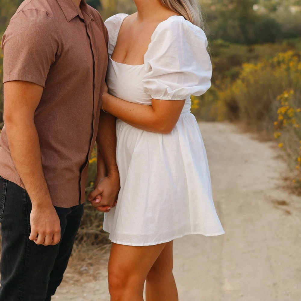 White Puff Sleeve Dress